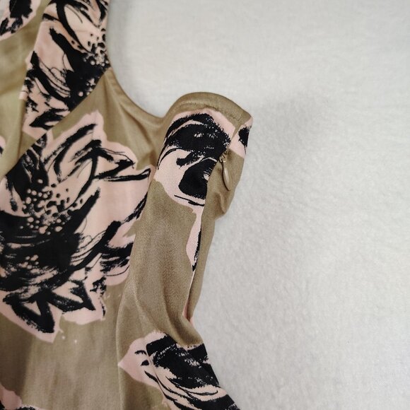 Lane Bryant Tan Floral Sleeveless Dress Womens Sz 26 Floral Fit & Flare - Picture 3 of 8